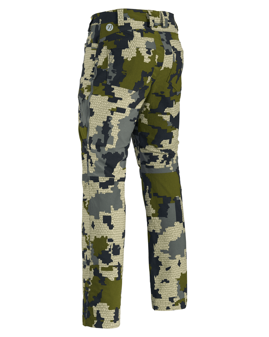 Back of KUIU Kutana Stretch Woven Pant in Verde Camouflage