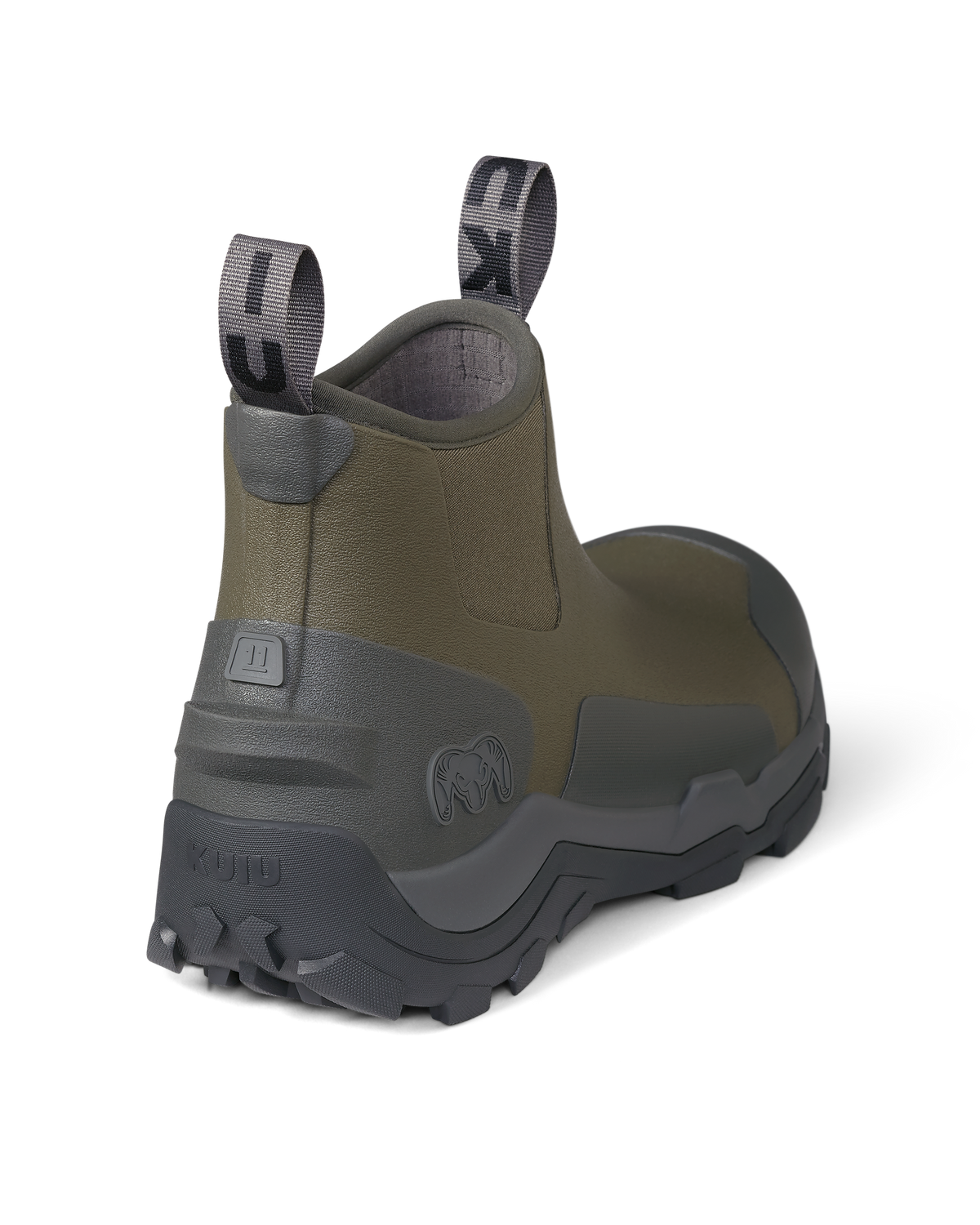 Back right pair of KUIU Ankle Mud Boot in Ash Brown