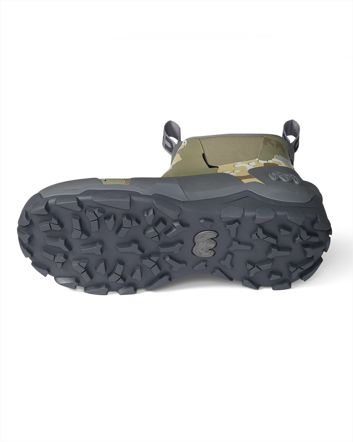 Bottom outsole grip of KUIU Ankle Mud Boot in Valo Camouflage