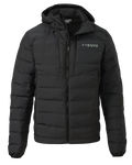 Front of Elements Hooded Jacket in Carbon Black