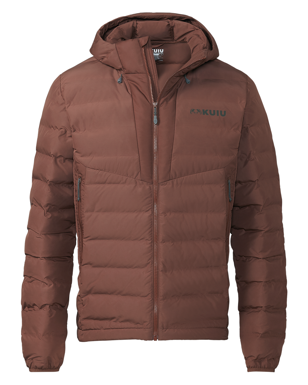 Front of  Element Hooded Jacket in Cedar Brown