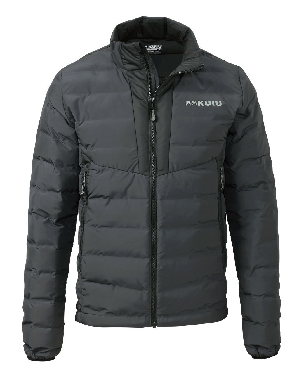 Front of Elements Jacket in Gunmetal Grey
