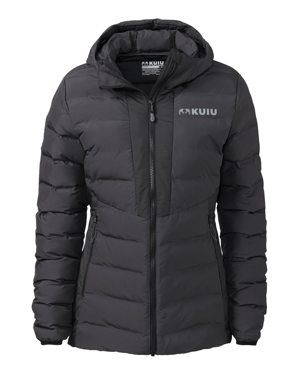 Front of Women's Elements Hooded Jacket in Gunmetal