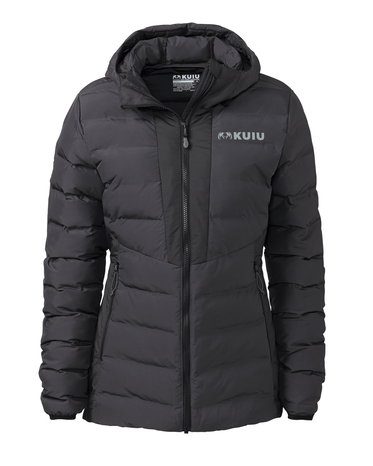 Front of Women's Elements Hooded Jacket in Gunmetal