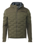 Front of Axis Thermal Hooded Jacket in Ash Brown