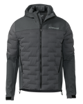 Front of Axis Thermal Hooded Jacket in Gunmetal