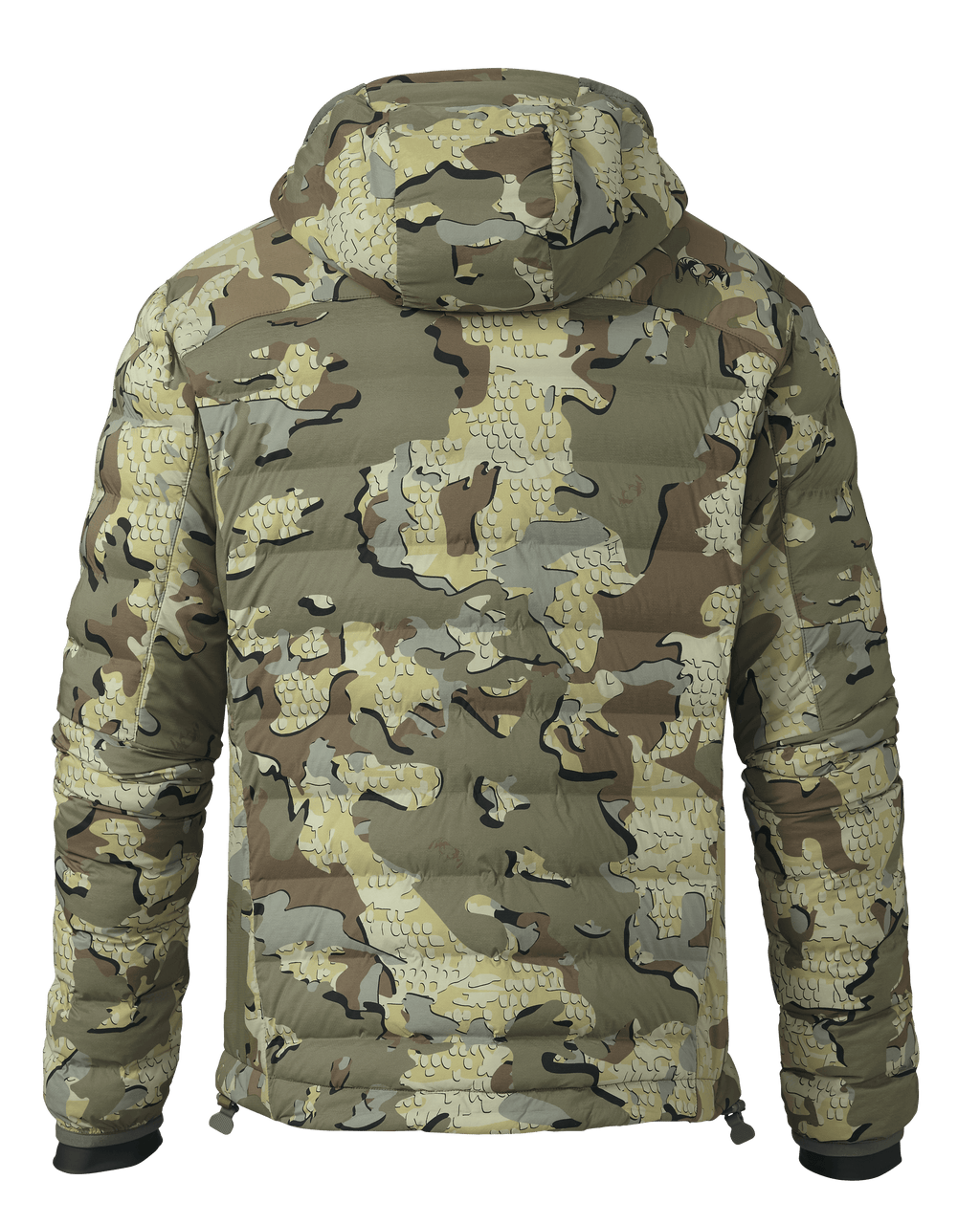 Back of Flyway Insulated Hooded Jacket in Valo Camouflage
