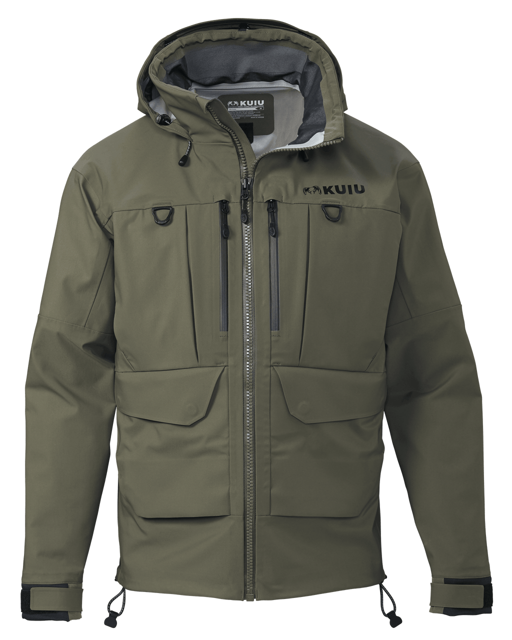 Front of HD Flex Storm Shell Jacket in Ash Brown