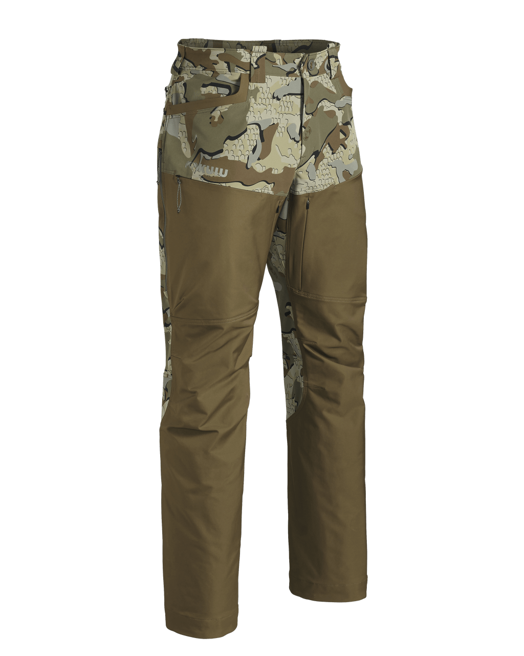 Front of PRO Brush Pant in Valo Camouflage without Suspenders