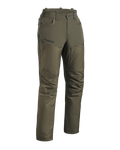 Front of Women's PRO Brush Pant in Ash Brown shown without suspenders