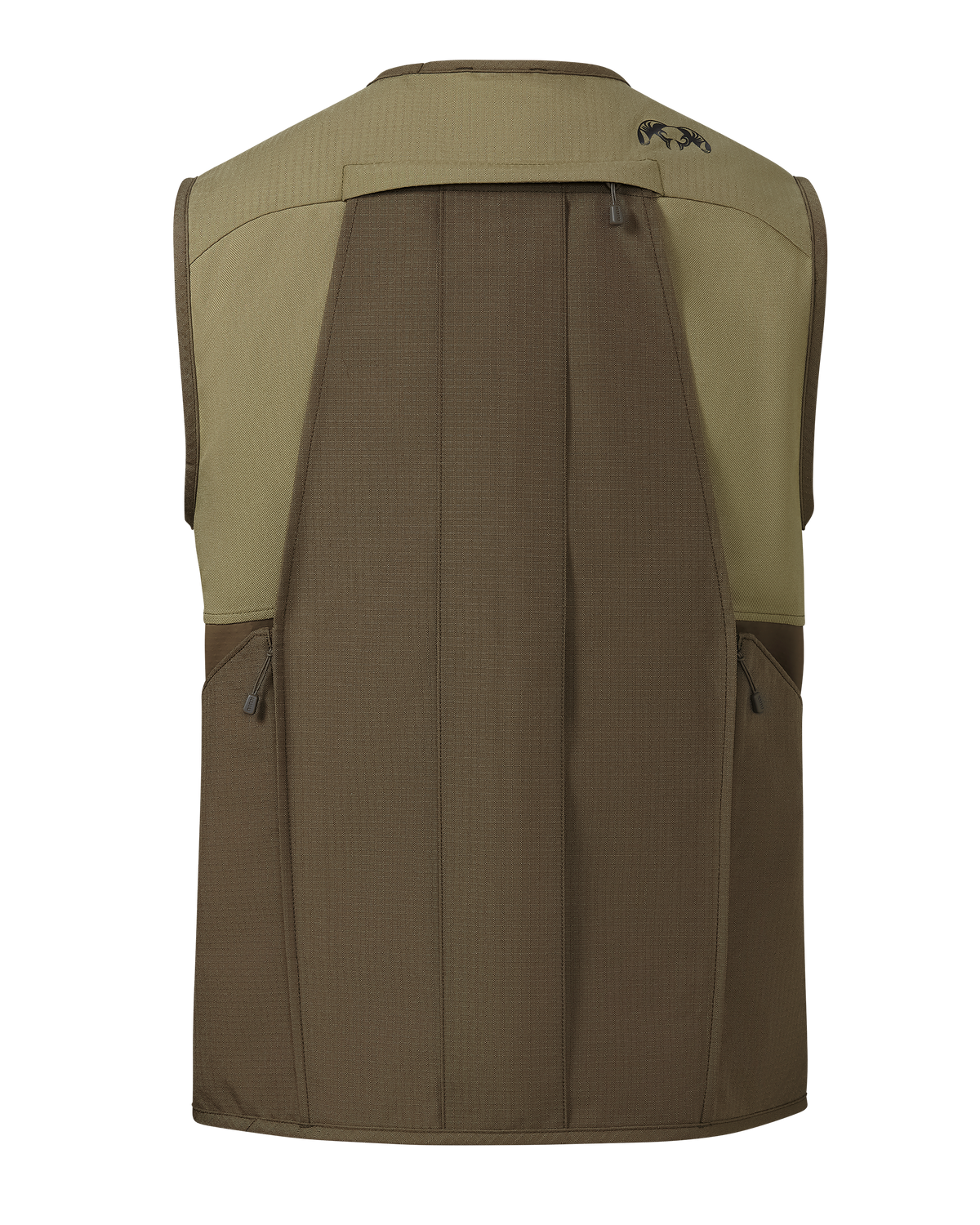 Back of of Core Upland Vest in Major Brown/Khaki