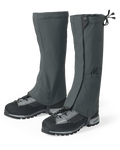Front, Angled View of Kutana Storm Gaiters in Gunmetal Grey Color