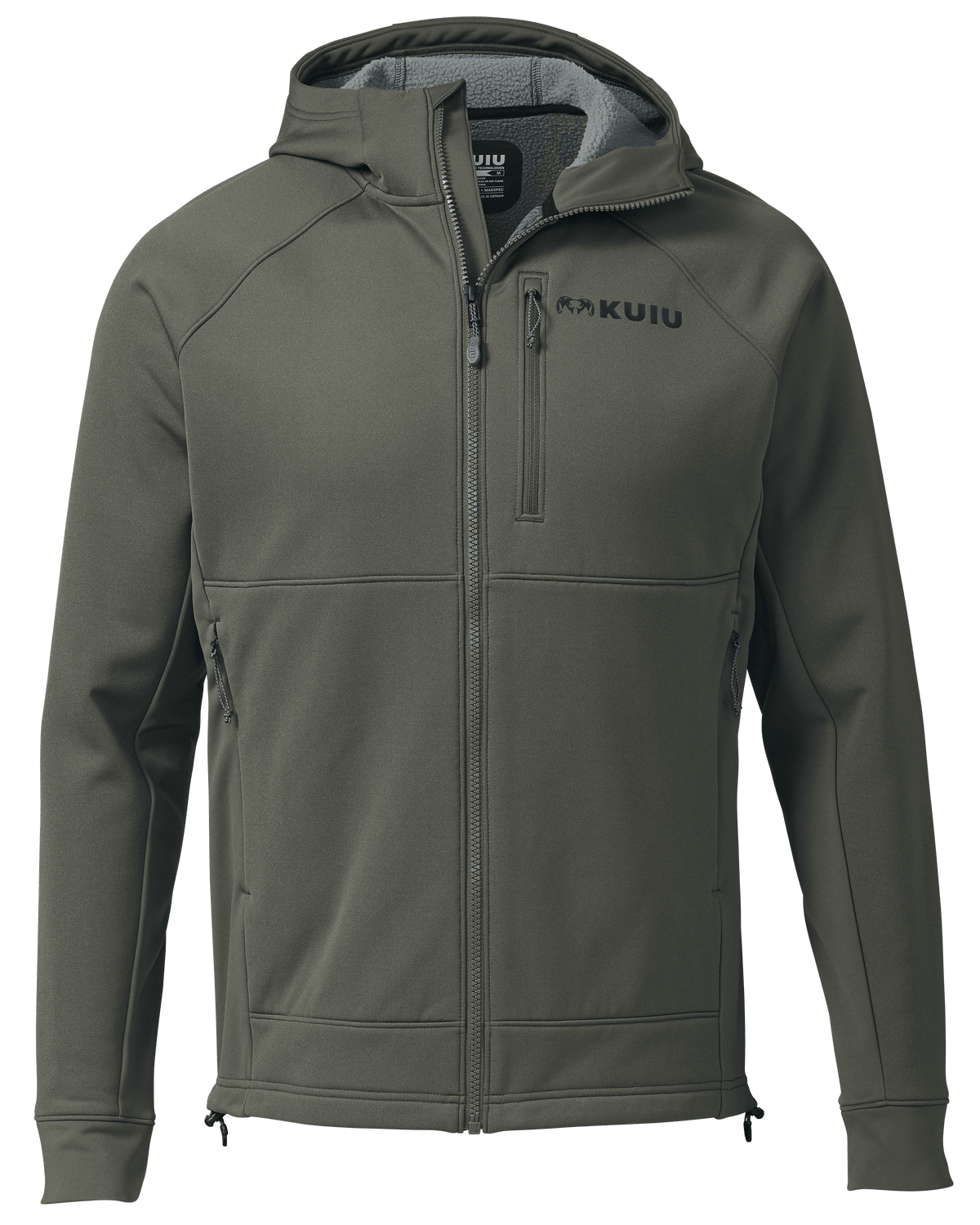 Front of StrongFleece 275 Full Zip Hoodie in Ash Brown