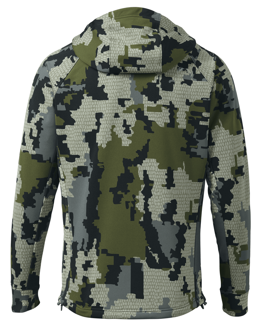Back of StrongFleece 275 Full Zip Hoodie in Verde Camouflage