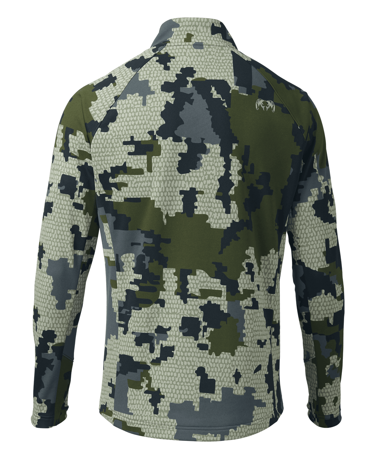 Back of StrongFleece 190 Zip-T in Verde Camouflage