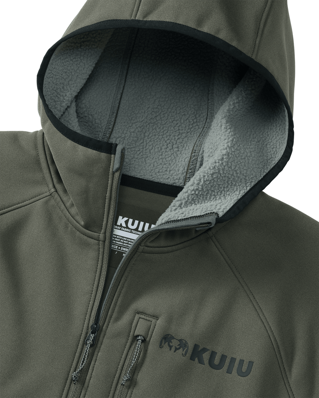 interior fleece lining of hood for the StrongFleece 235 Zip-T Hoodie in Ash brown