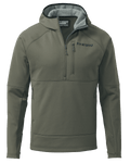 Front of StrongFleece 235 Zip-T Hoodie in Ash Brown
