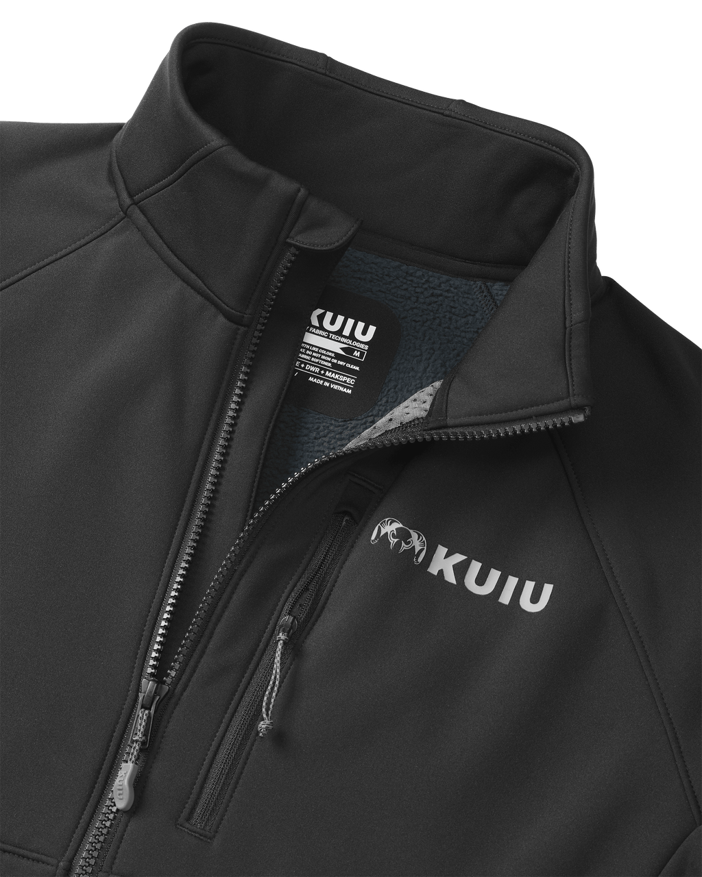 Full zip design with zippered chest pocket on StrongFleece 290 WF Full Zip in Black