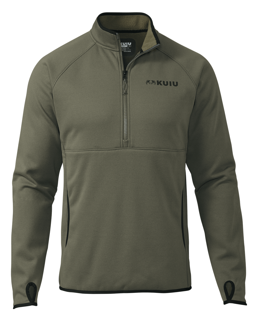 Front of Encounter 290 Fleece Zip-T in Ash Brown