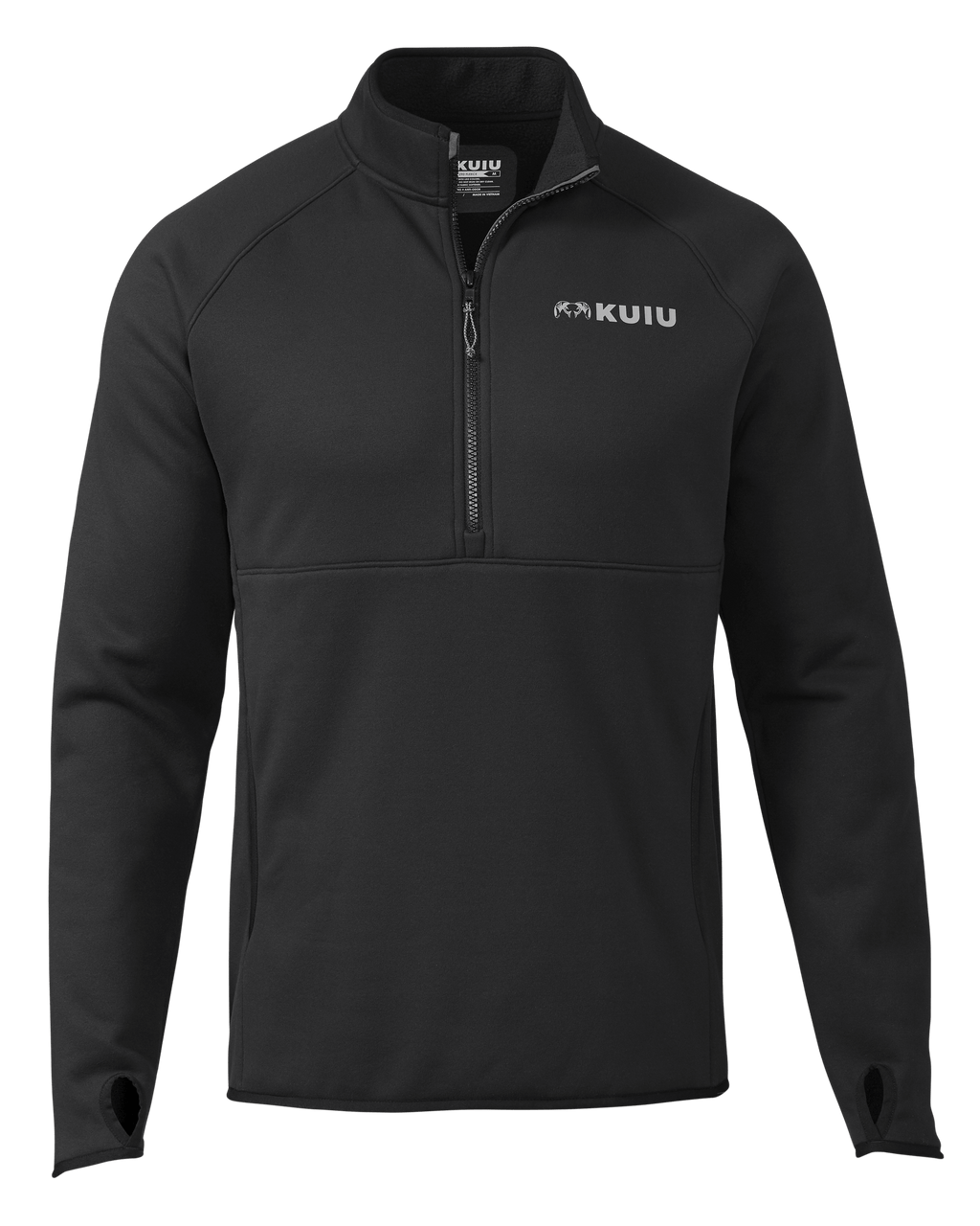 Front of Encounter 290 Fleece Zip-T in Black