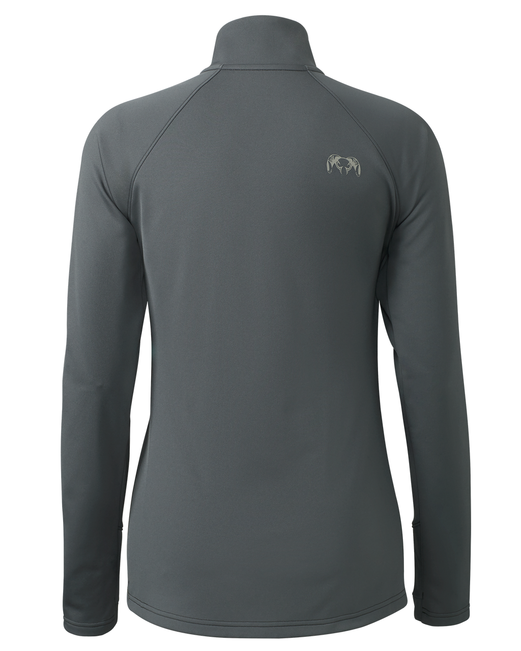 Back of Front of Women's StrongFleece 190 Zip-T in Gunmetal Grey
