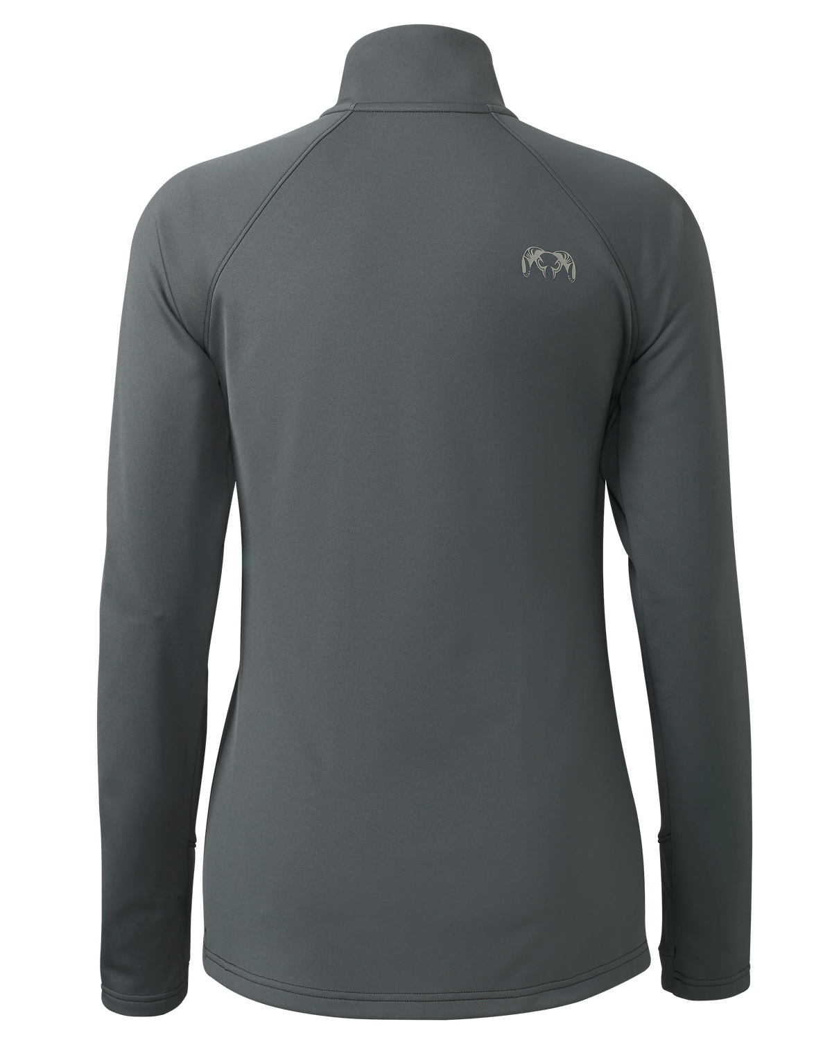 Back of Front of Women's StrongFleece 190 Zip-T in Gunmetal Grey