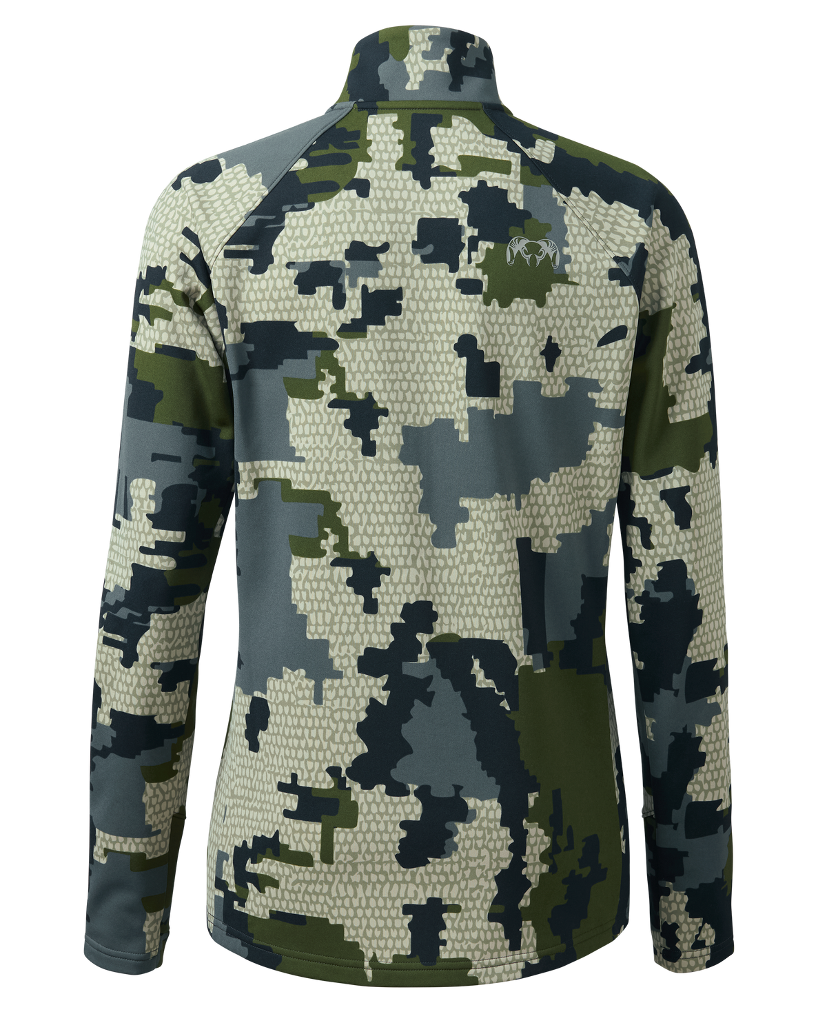 Back of Women's StrongFleece 190 Zip-T in Verde Camouflage