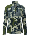 Front of Women's StrongFleece 190 Zip-T in Verde Camouflage