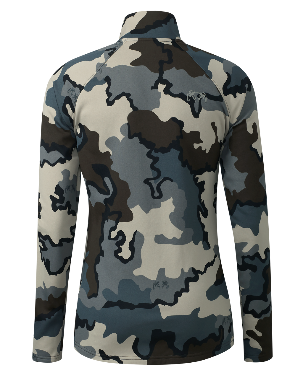 Back of Women's StrongFleece 190 Zip-T in Vias Camouflage