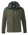 Front of Axis Hybrid Hooded Jacket in Ash Brown Color