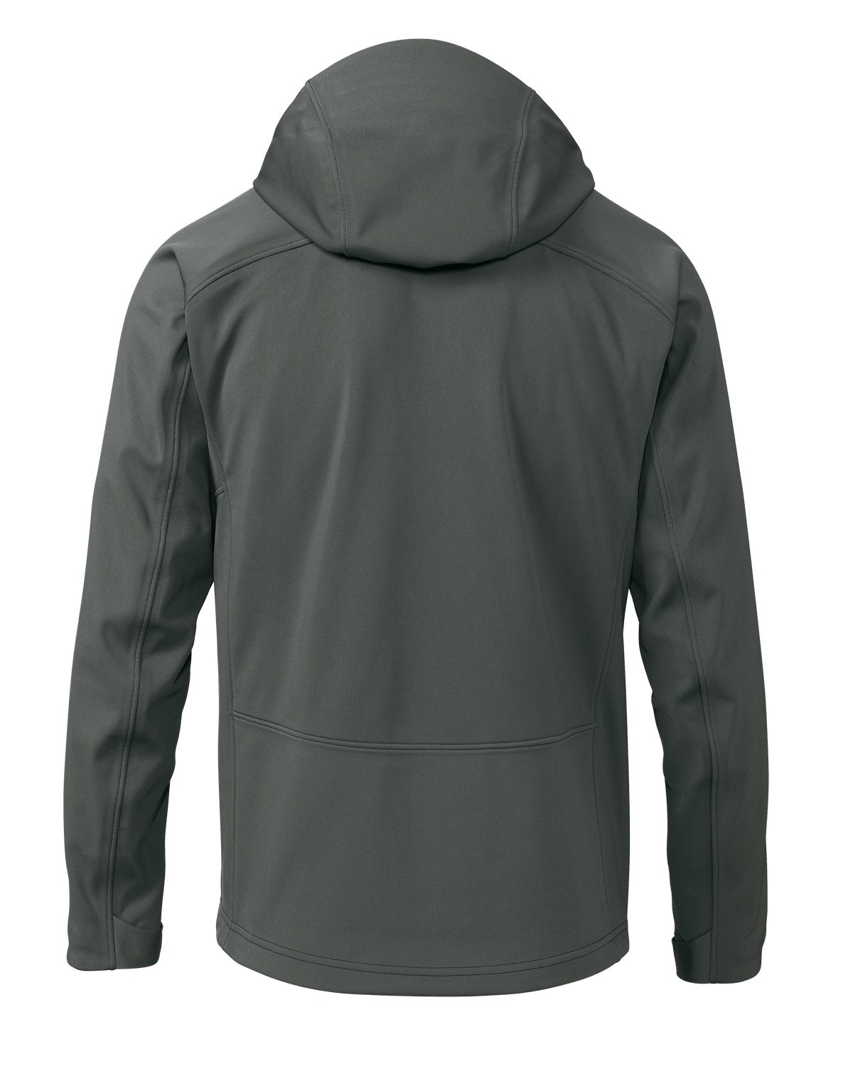 Back of Axis Hybrid Hooded Jacket in Gunmetal Grey