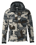 Front of Axis Hybrid Hooded Jacket in Vias Camouflage