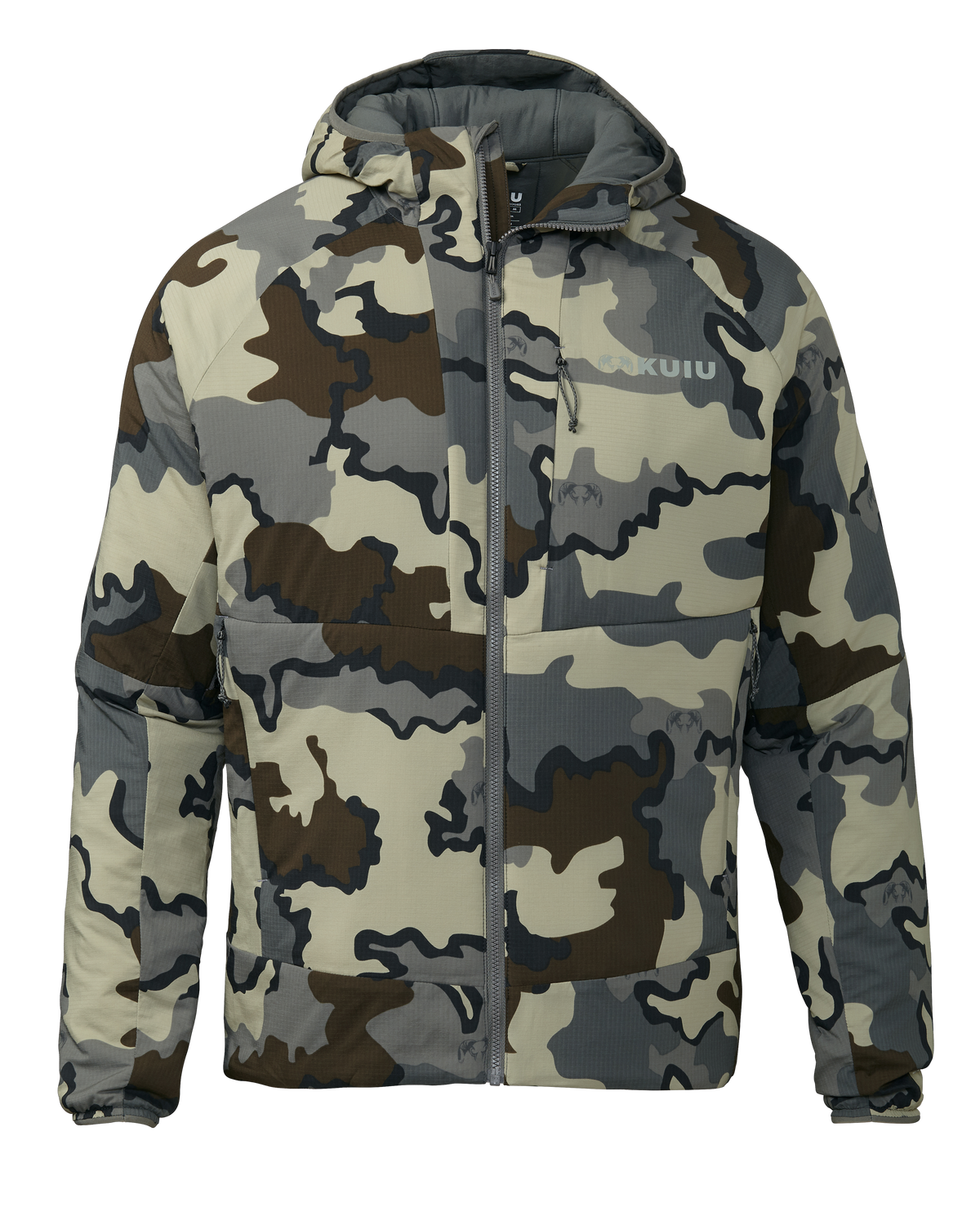 Front of Kenai hooded Jacket in Vias Camouflage