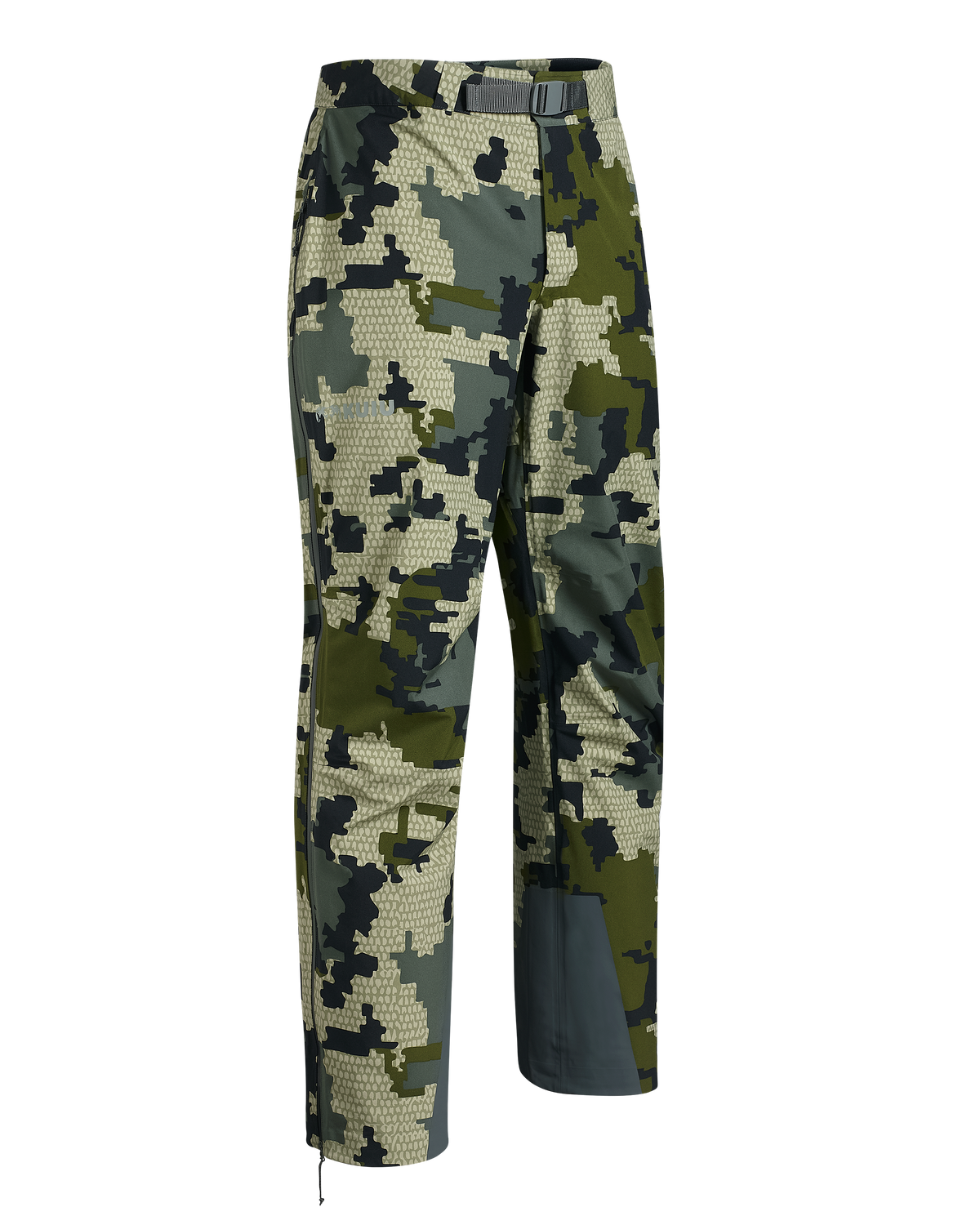 Front of Chugach TR Rain Pant in Verde Camouflage