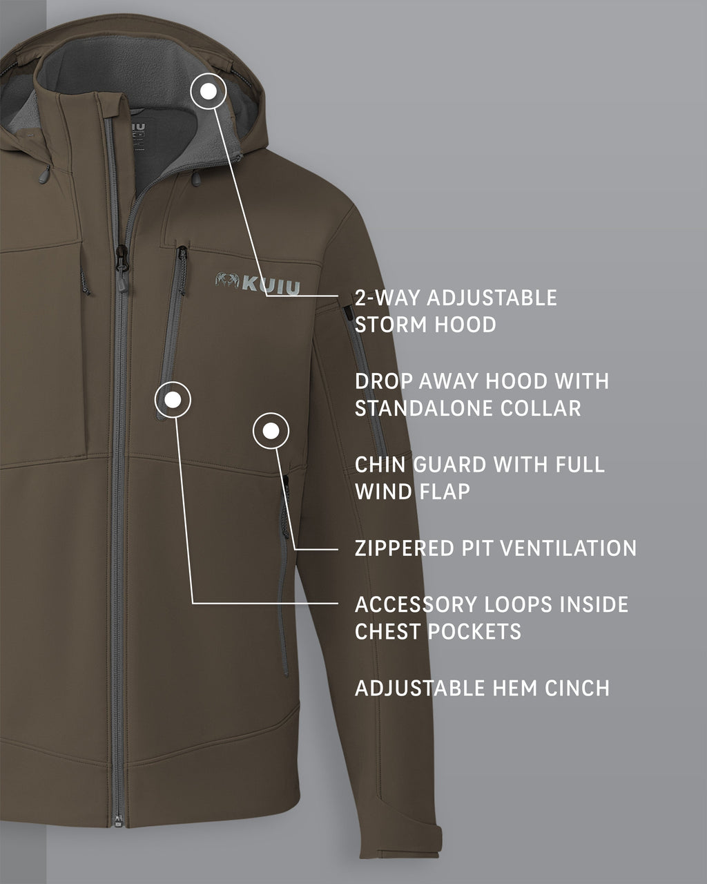 Guide PRO Jacket in Major Brown Detail Callout