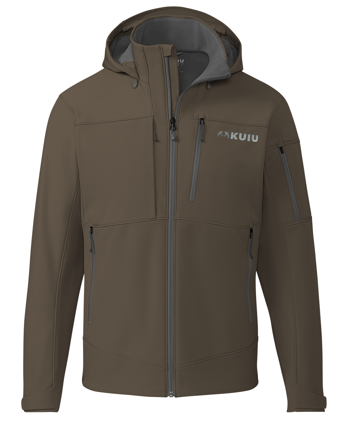 Front of Guide PRO Hooded Jacket in Major Brown