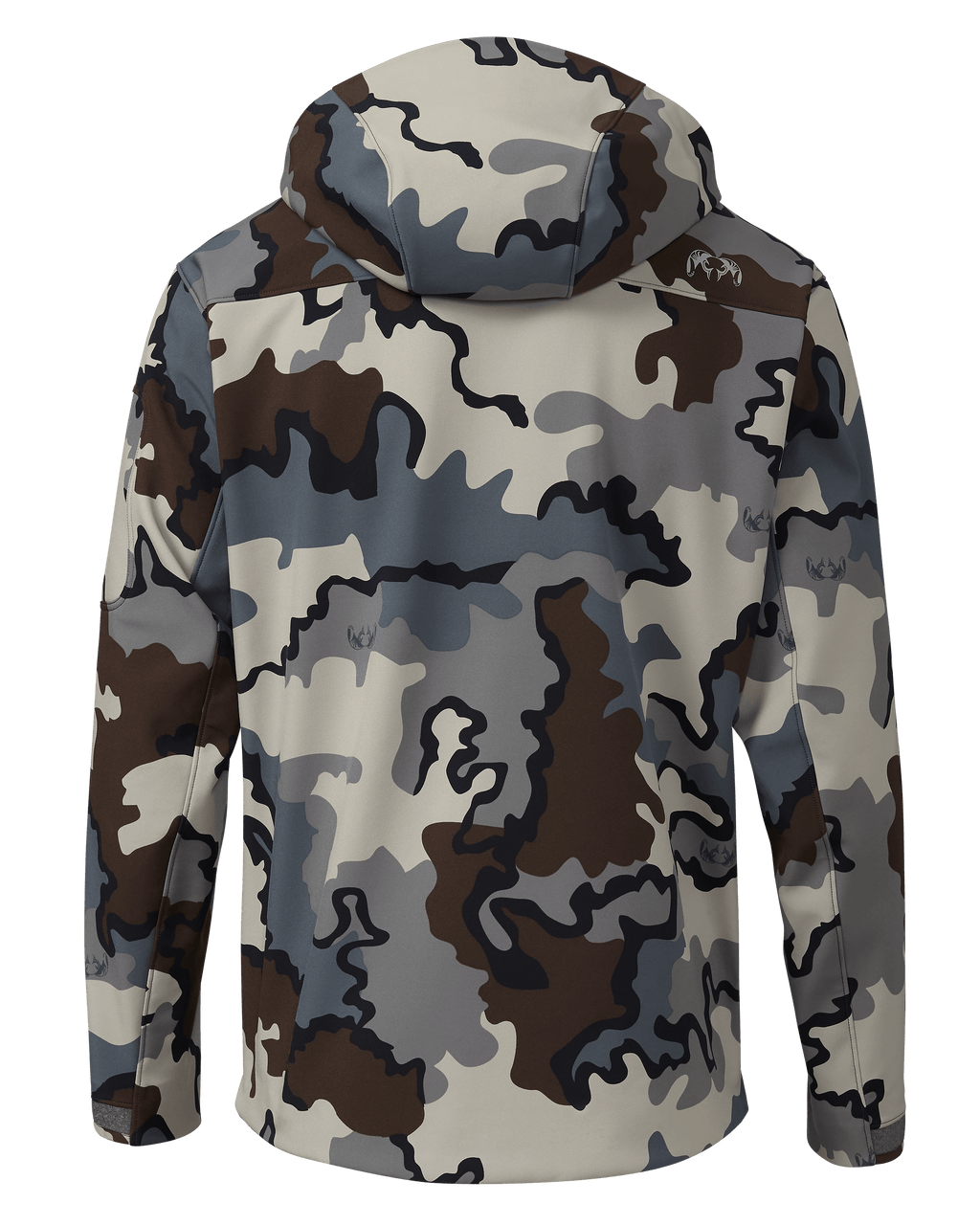 Back of Guide PRO Hooded Jacket in Vias Camouflage