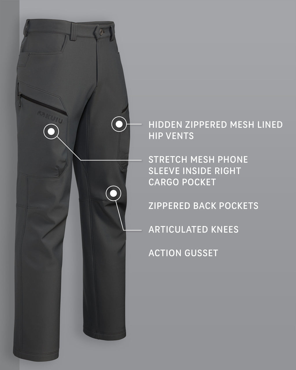 Guide PRO Pant in Gunmetal Grey Detail Callout