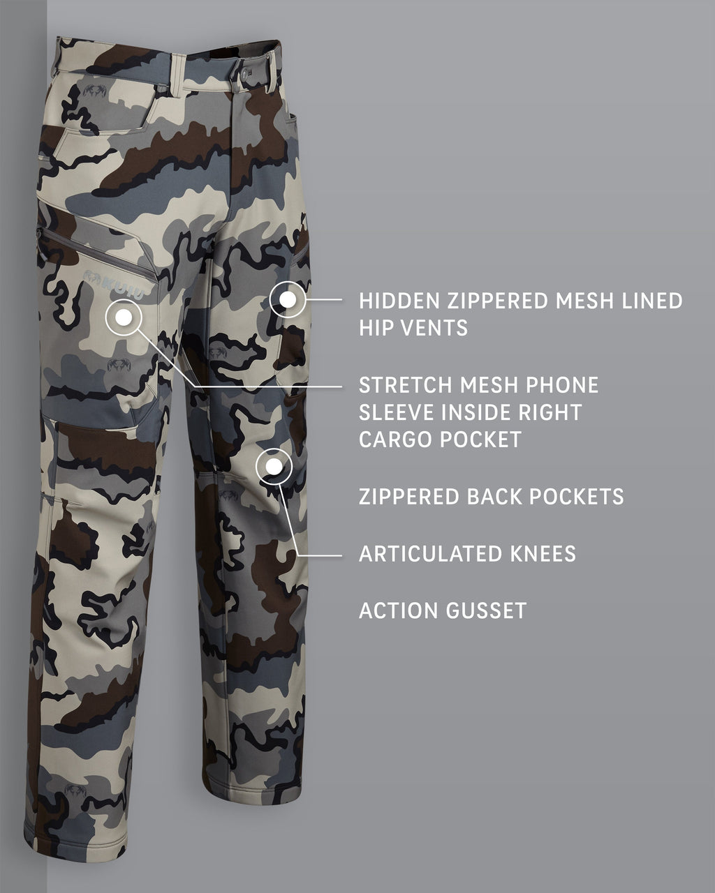 Guide PRO Pant in Vias Camouflage Detail Callout