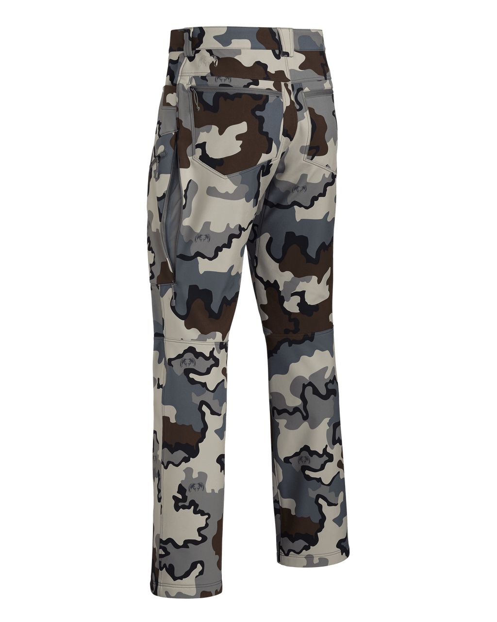 Back of Guide PRO Pant in Vias Camouflage with open hip vent