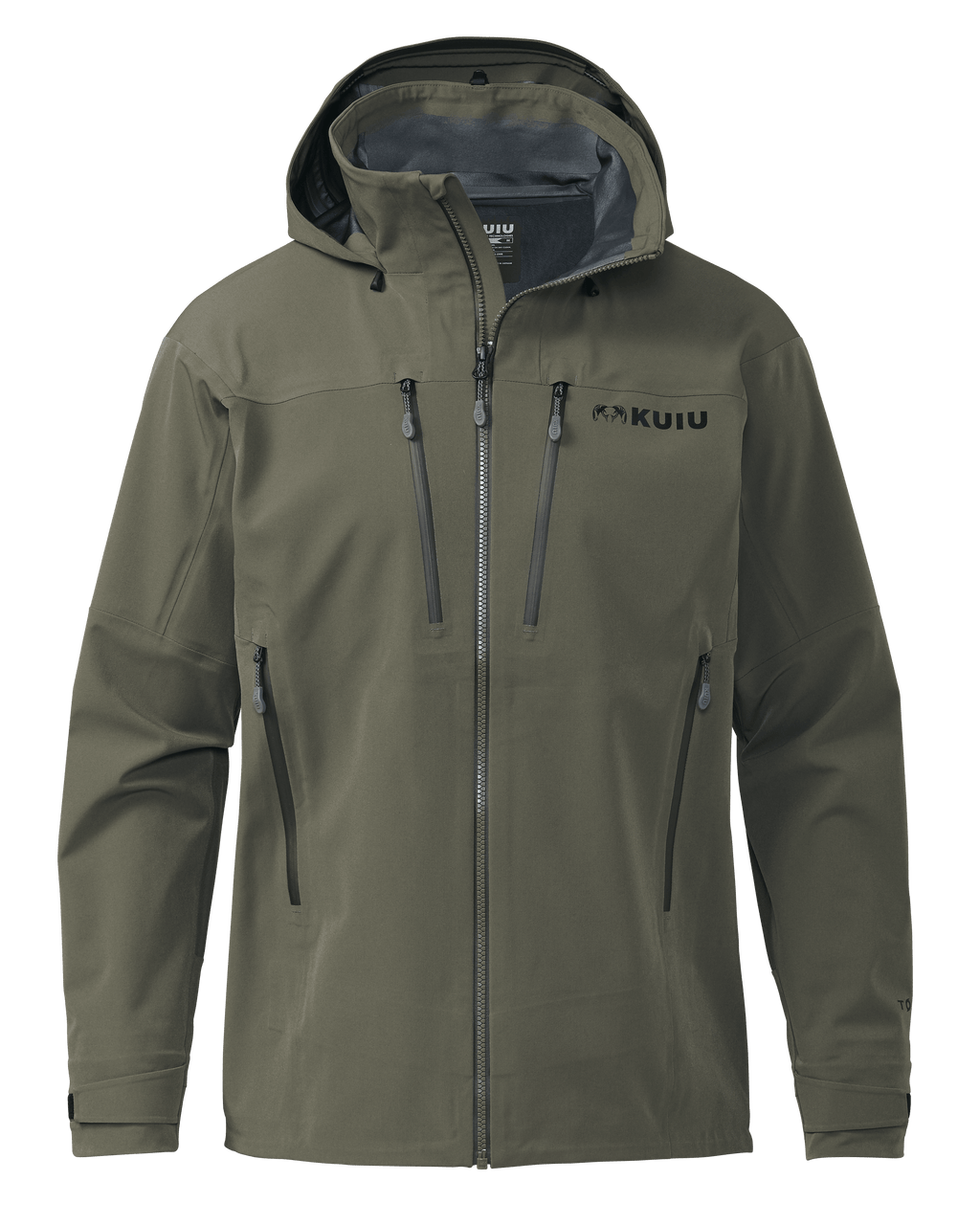 Front of Yukon TR Rain Jacket in Ash Brown