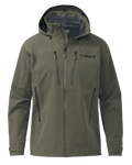 Front of Yukon TR Rain Jacket in Ash Brown