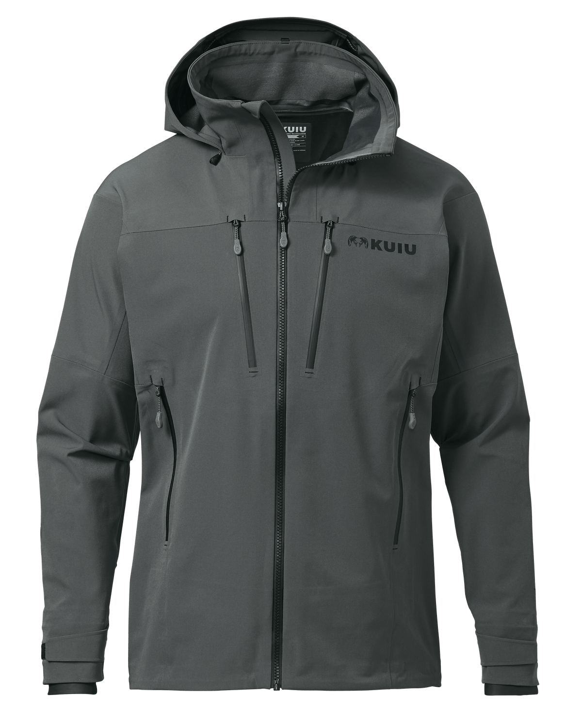 Front of Yukon TR Rain Jacket in Gunmetal Grey
