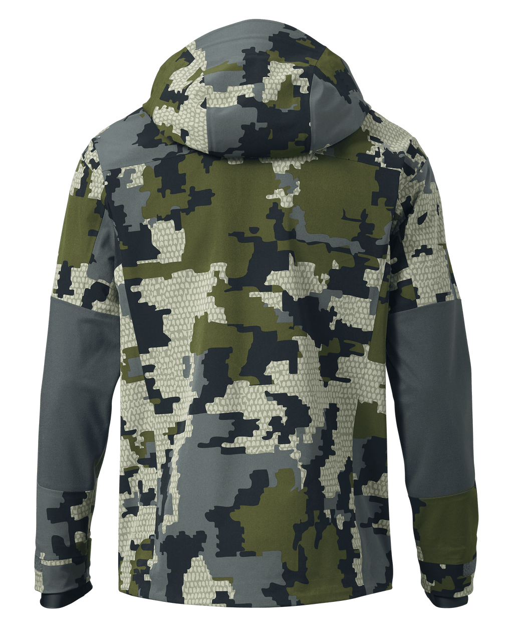 Back of Yukon TR Rain Jacket in Verde Camouflage
