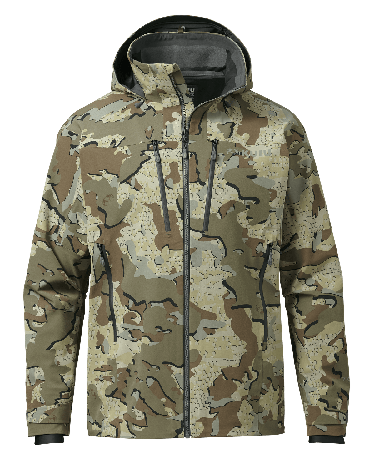 Front of Yukon TR Rain Jacket in Valo Camouflage