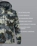 Yukon TR Rain Jacket in Vias Camouflage Detail Callout