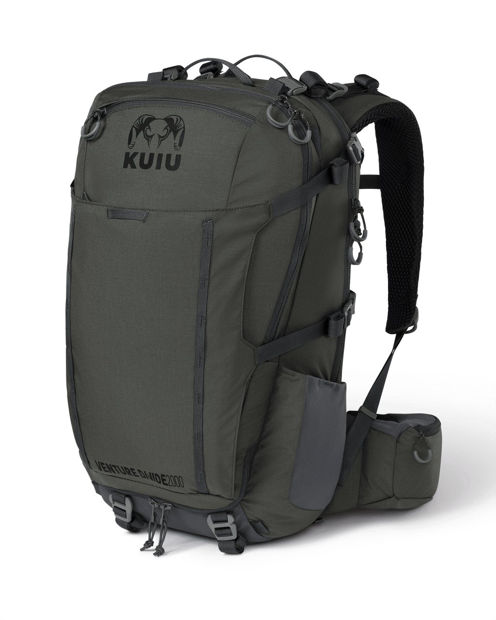 Front of Venture Divide 2000 Backpack in Gunmetal Grey