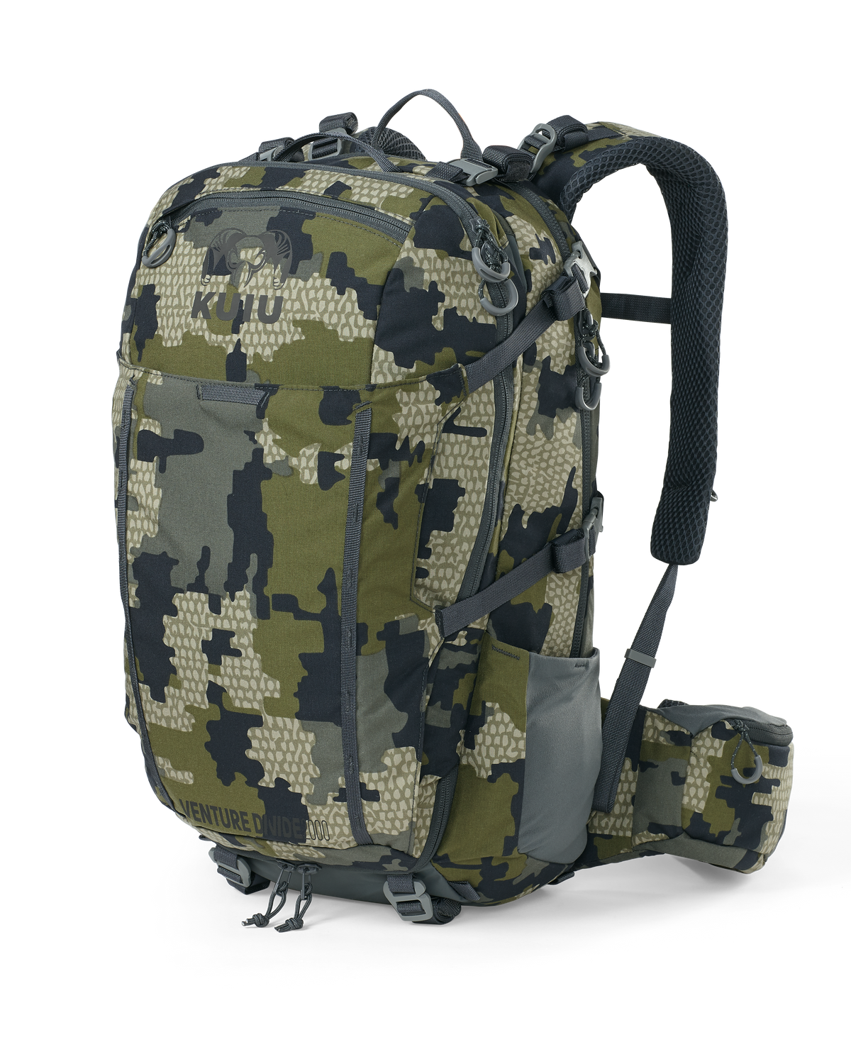 Front of Venture Divide 2000 Pack in Verde Camouflage