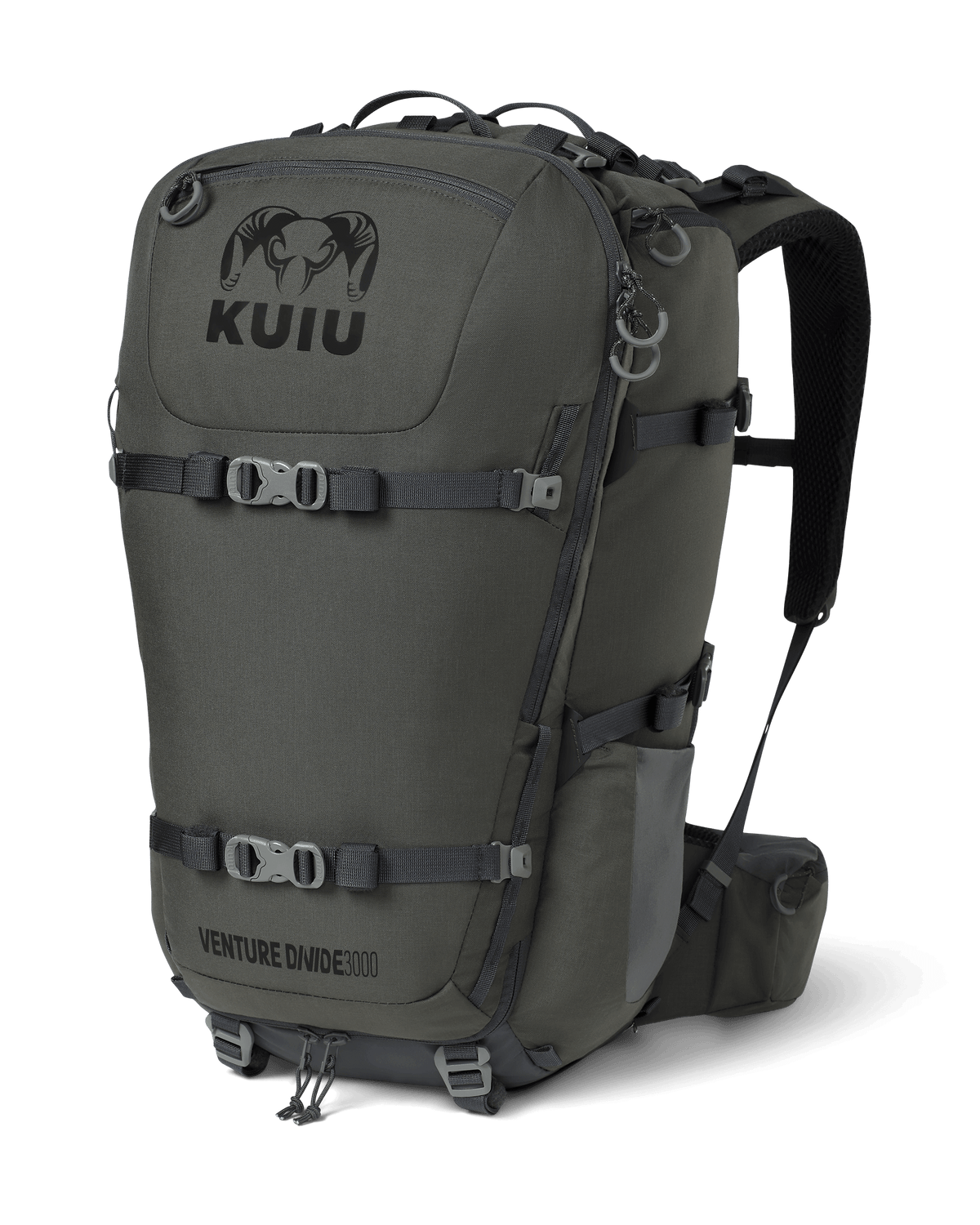 Front of Venture Divide 2000 Backpack in Gunmetal Grey