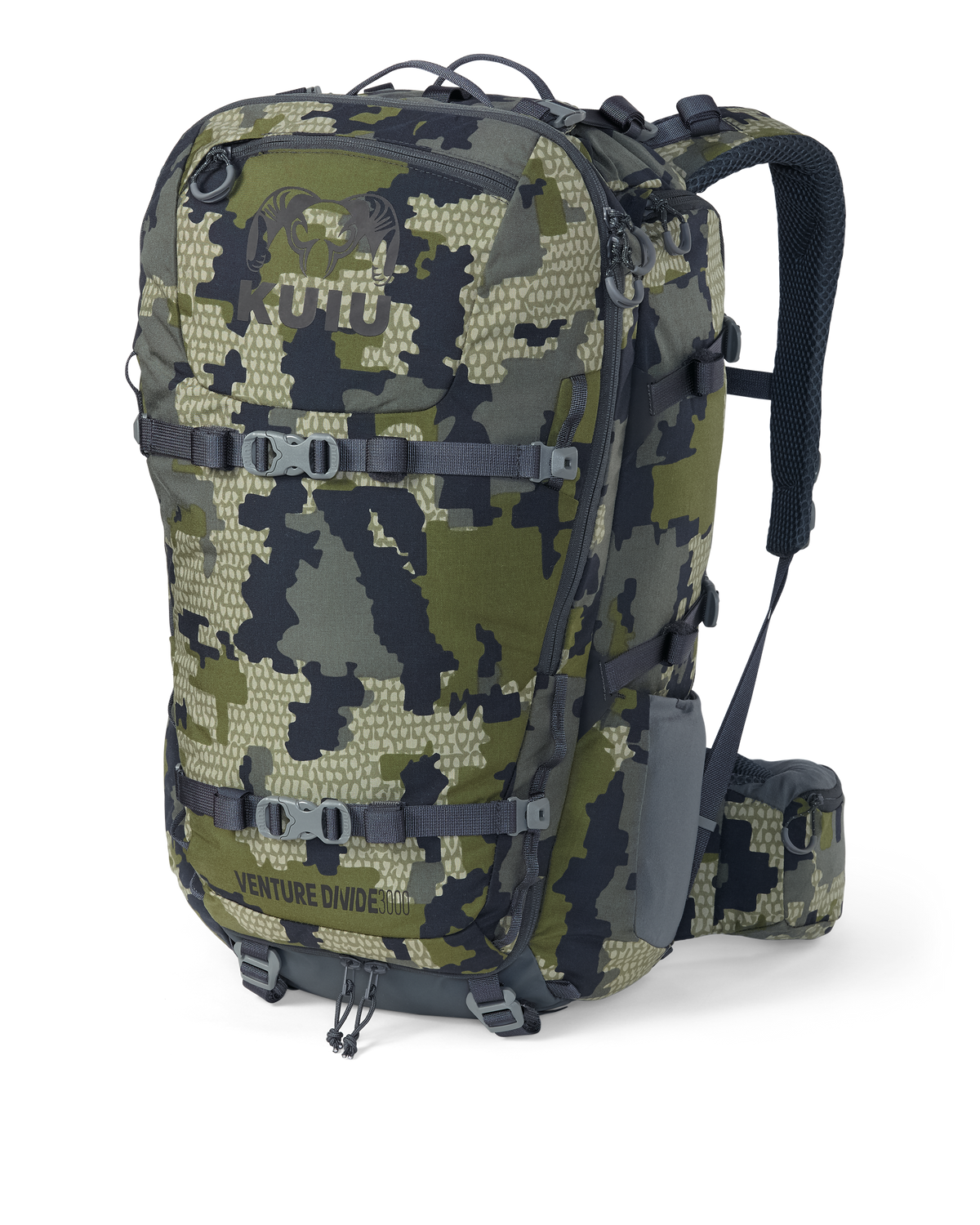 Front of Venture Divide 3000 Pack in Verde Camouflage